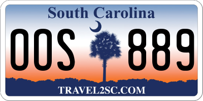 SC license plate OOS889