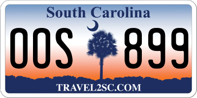 SC license plate OOS899