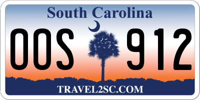 SC license plate OOS912