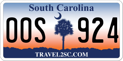 SC license plate OOS924