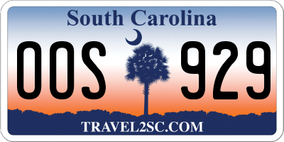 SC license plate OOS929