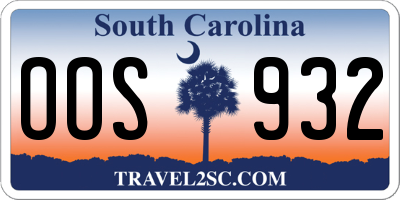 SC license plate OOS932