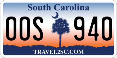 SC license plate OOS940