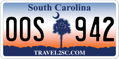 SC license plate OOS942