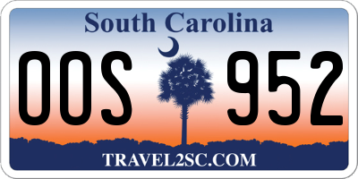 SC license plate OOS952