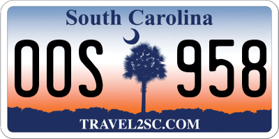SC license plate OOS958
