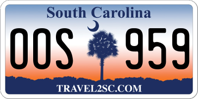 SC license plate OOS959