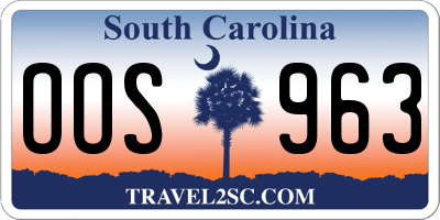 SC license plate OOS963
