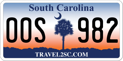 SC license plate OOS982