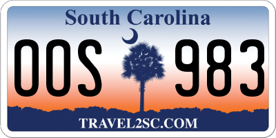 SC license plate OOS983