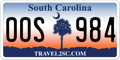 SC license plate OOS984