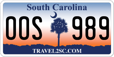 SC license plate OOS989
