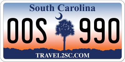 SC license plate OOS990