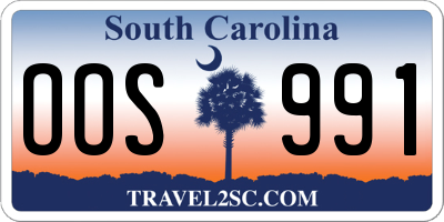 SC license plate OOS991
