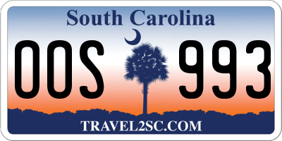 SC license plate OOS993