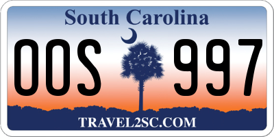SC license plate OOS997