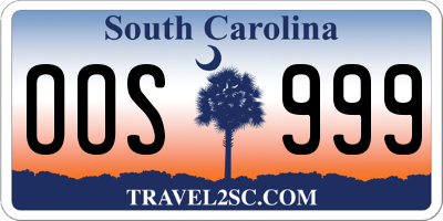 SC license plate OOS999