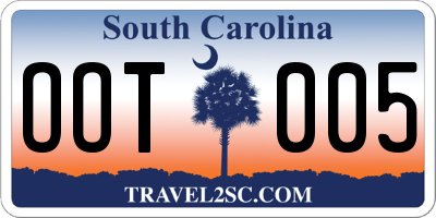 SC license plate OOT005