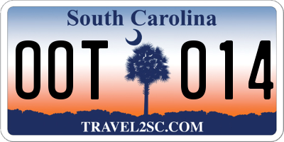 SC license plate OOT014