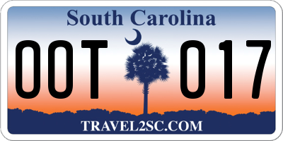 SC license plate OOT017