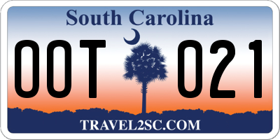 SC license plate OOT021
