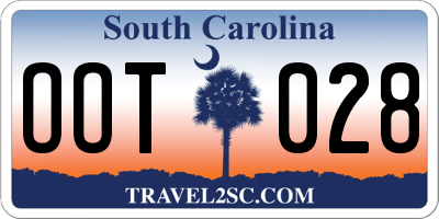SC license plate OOT028