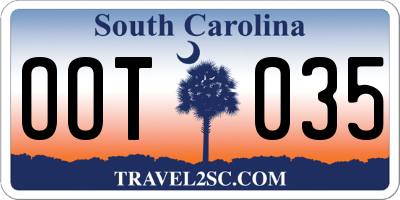 SC license plate OOT035