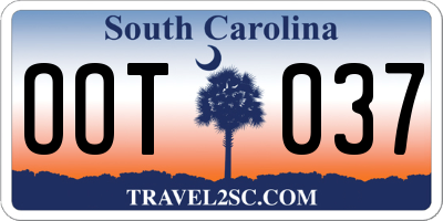 SC license plate OOT037