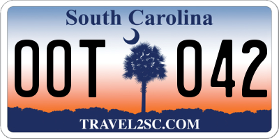 SC license plate OOT042