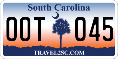 SC license plate OOT045