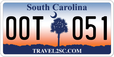 SC license plate OOT051