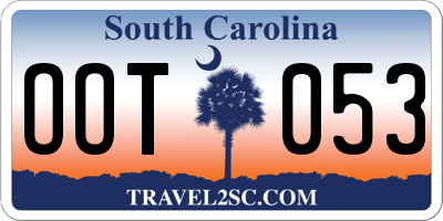 SC license plate OOT053