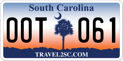 SC license plate OOT061