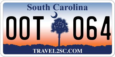 SC license plate OOT064