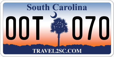 SC license plate OOT070