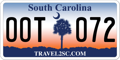 SC license plate OOT072