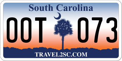 SC license plate OOT073
