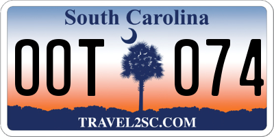 SC license plate OOT074