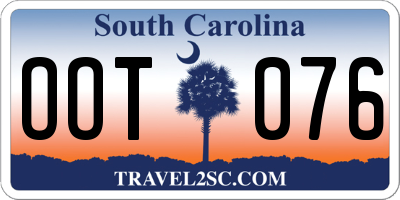 SC license plate OOT076