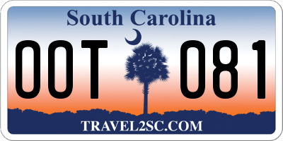 SC license plate OOT081