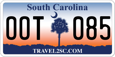 SC license plate OOT085