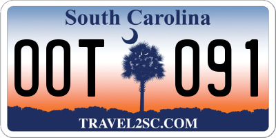 SC license plate OOT091