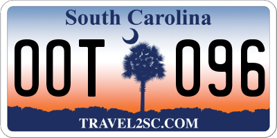 SC license plate OOT096