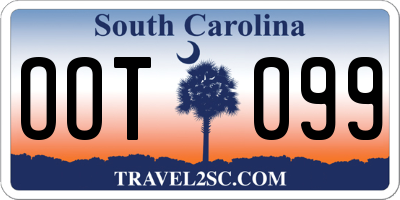 SC license plate OOT099