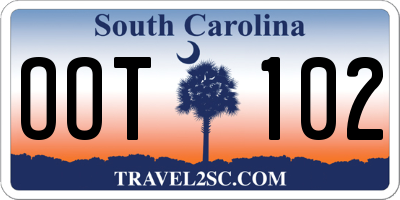 SC license plate OOT102