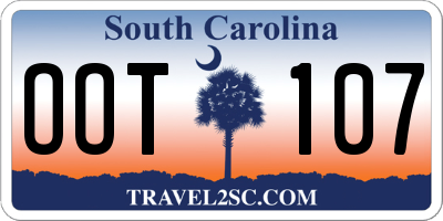 SC license plate OOT107