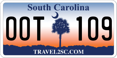 SC license plate OOT109