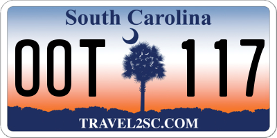 SC license plate OOT117