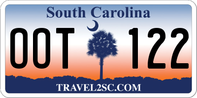 SC license plate OOT122
