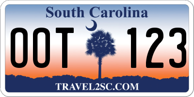 SC license plate OOT123